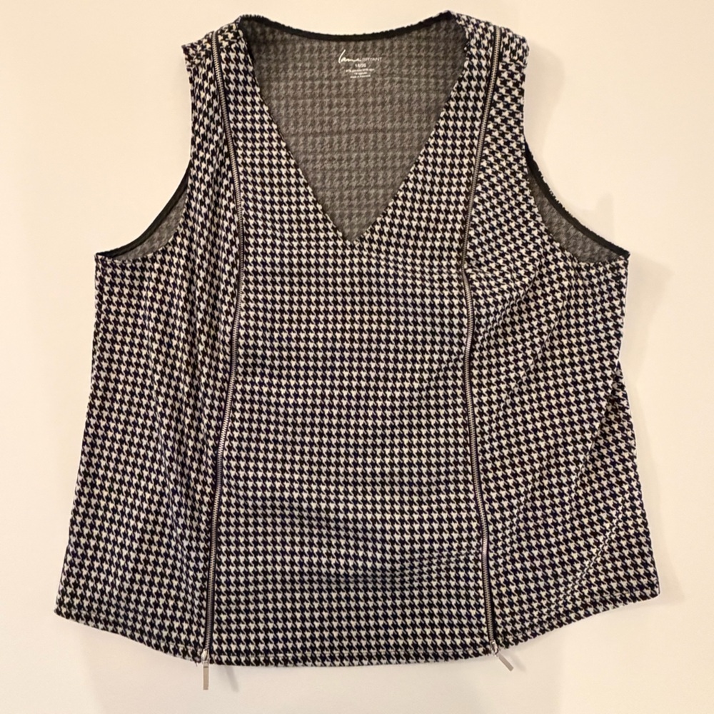 Lane Bryant Houndstooth V-Neck Tank Blouse
